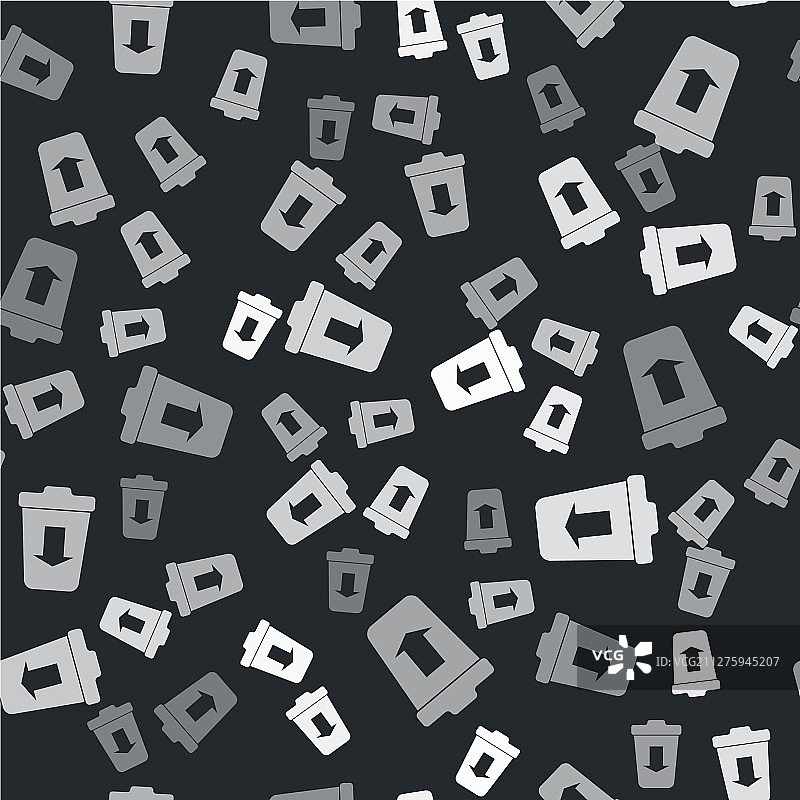 灰色垃圾桶图标，无缝背景图片素材