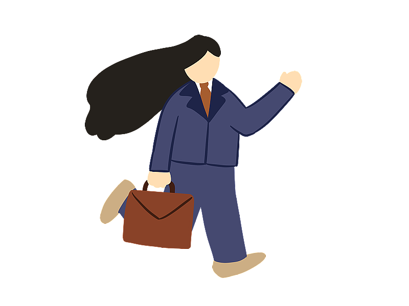 元素：奔跑的女职员图片素材