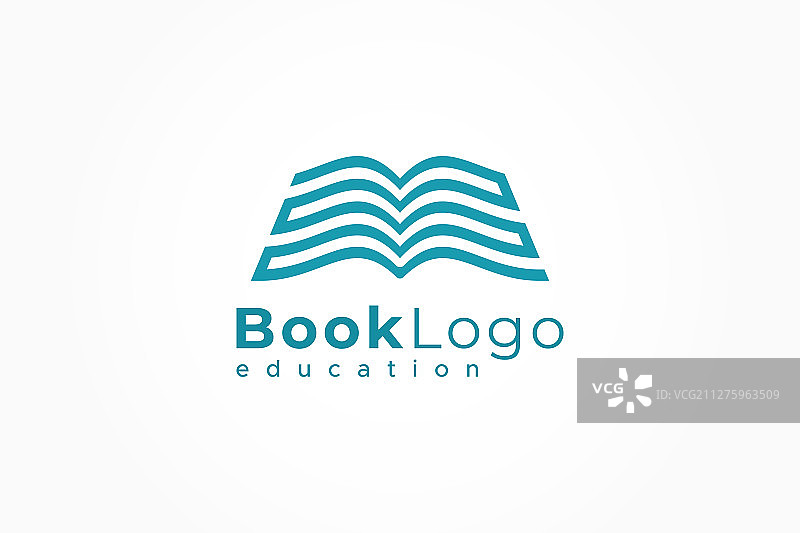打开的书本Logo教育扁平设计图片素材