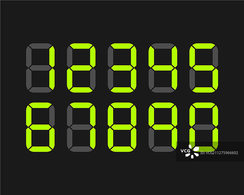 一组数字LED数字图片素材