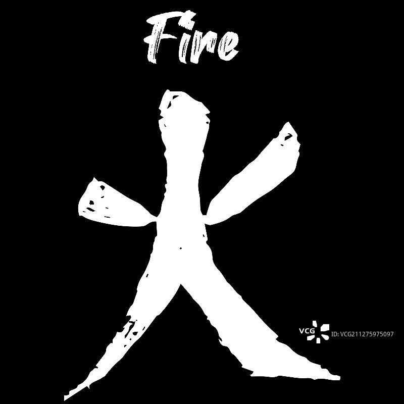 风水中的中国火元素白色符号图片素材