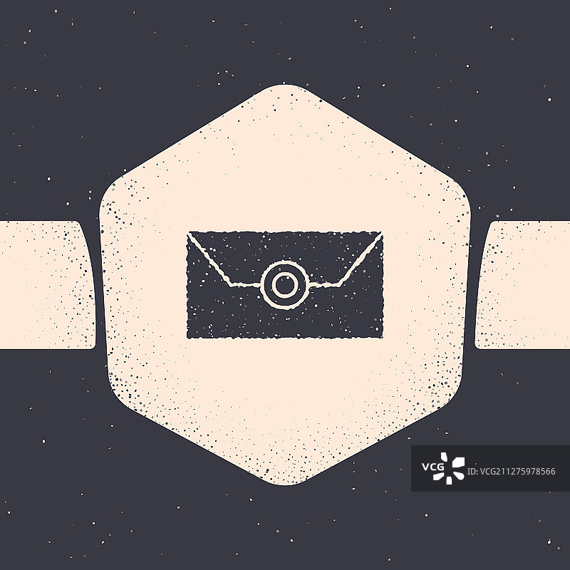 带有圣诞派对邀请函的复古信封图片素材