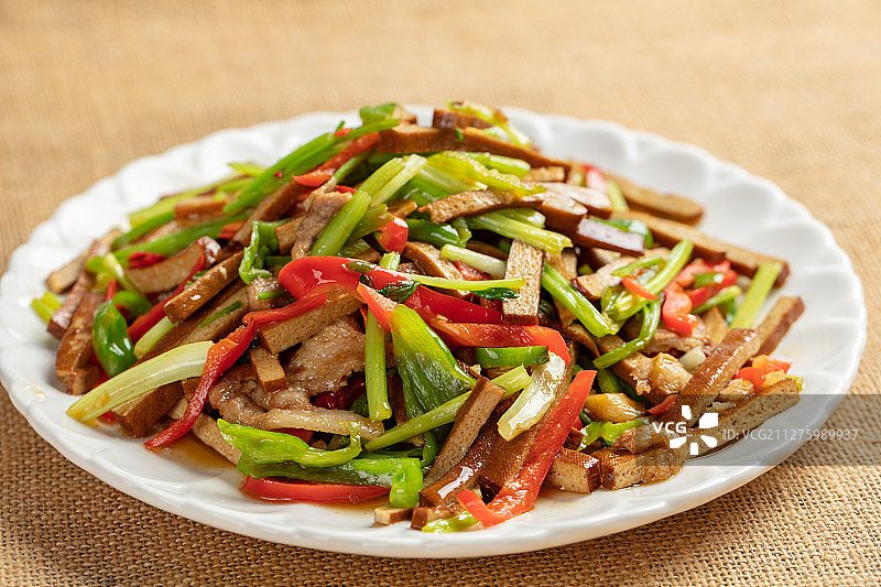 肉丝炒香干图片素材