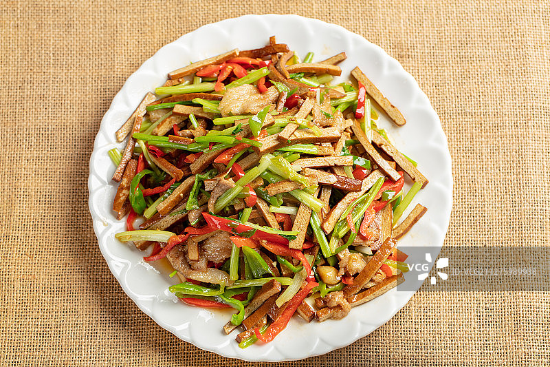 肉丝炒香干图片素材