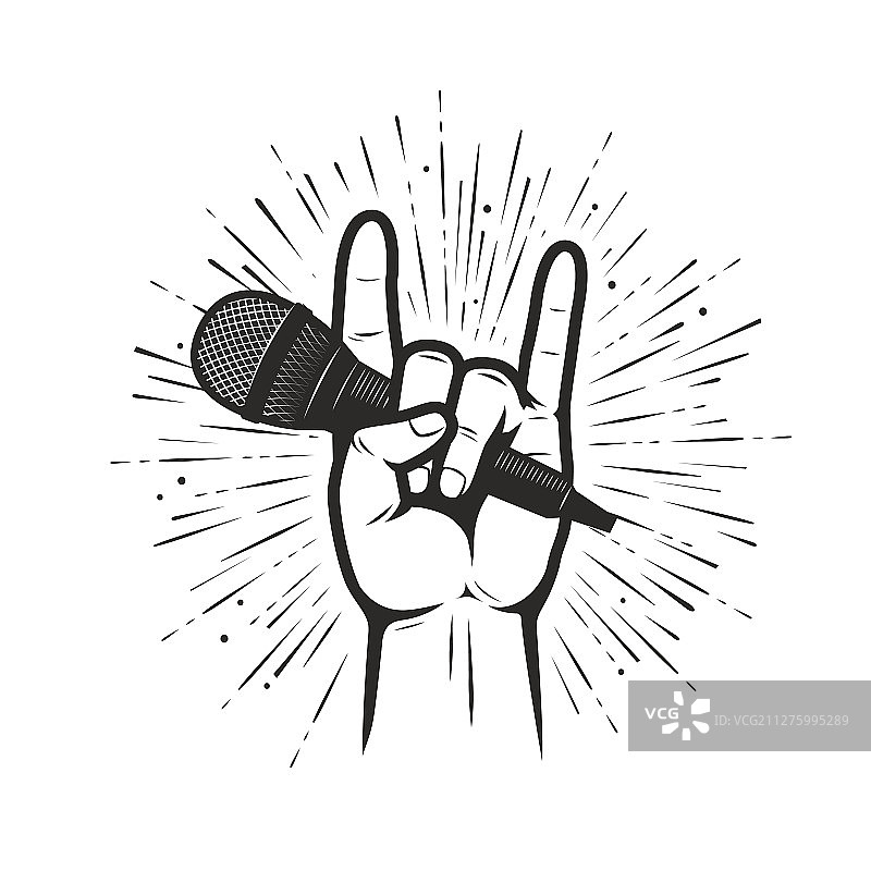 手中的麦克风音乐符号或标志图片素材