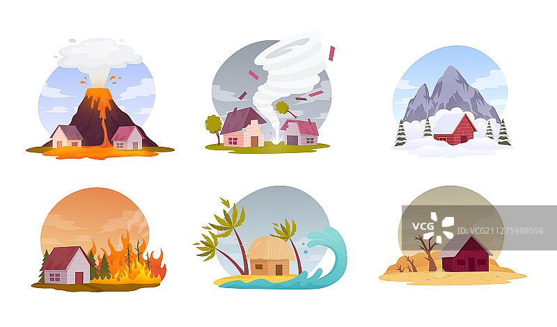 自然灾害合集图片素材