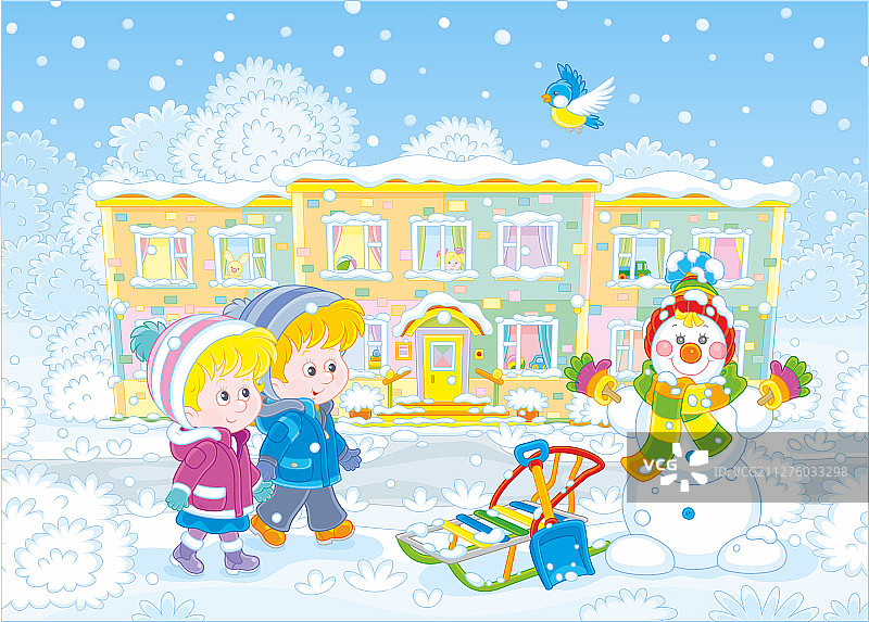 去幼儿园的小孩图片素材