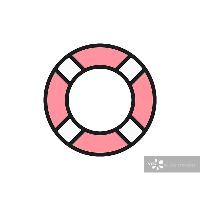 白色背景的彩色救生圈图标图片素材