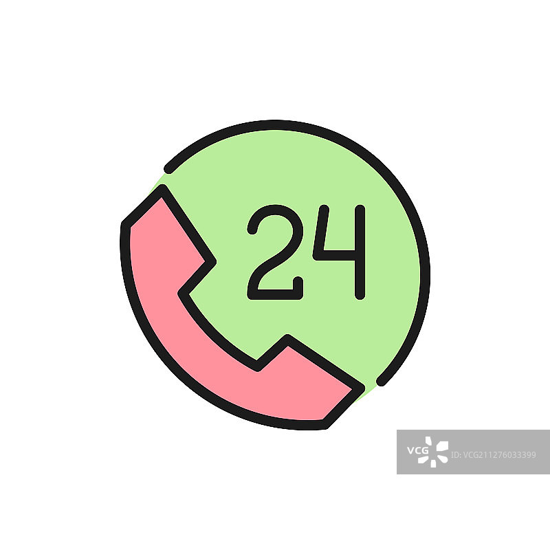 圆形时钟热线24小时服务帮助时间图片素材