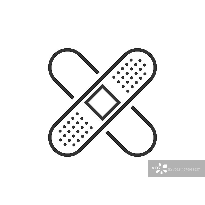 白色背景上的扁平风格绷带图标图片素材