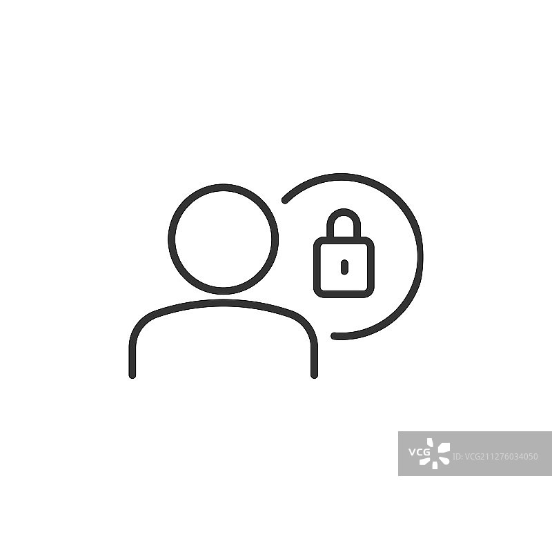 扁平风格的登录图标，人员安全访问权限图片素材