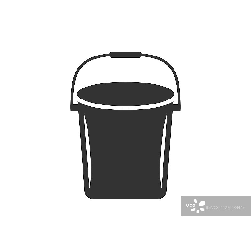 白色垃圾桶扁平图标图片素材