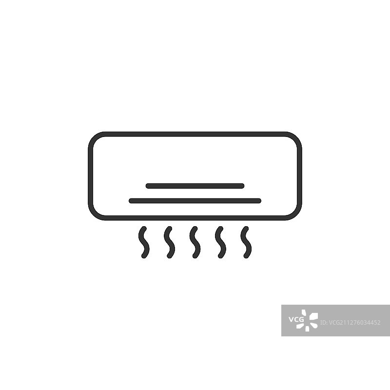 白色背景的扁平风格空调图标图片素材