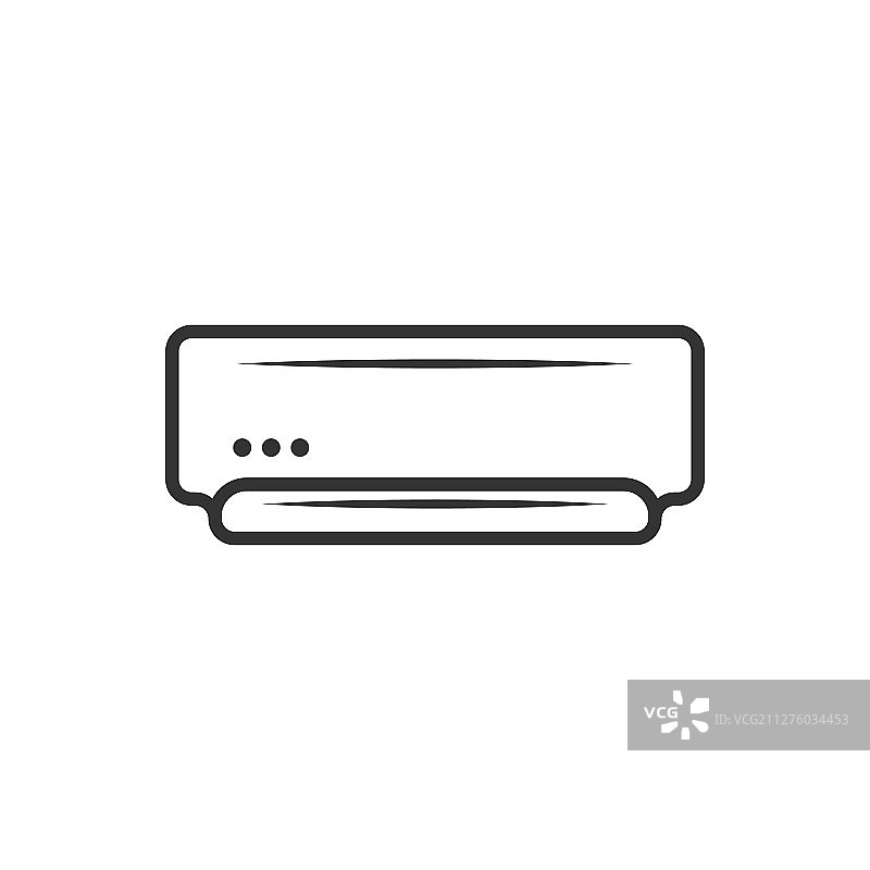 白色背景的扁平风格空调图标图片素材