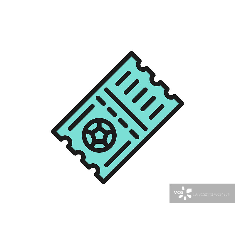 足球票扁平彩色图标图片素材