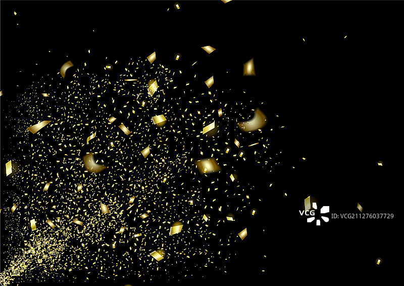 从左角爆炸的金色纸屑图片素材