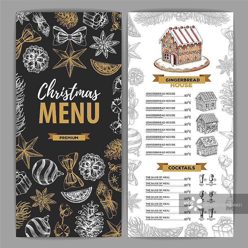 姜饼屋圣诞菜单设计图片素材