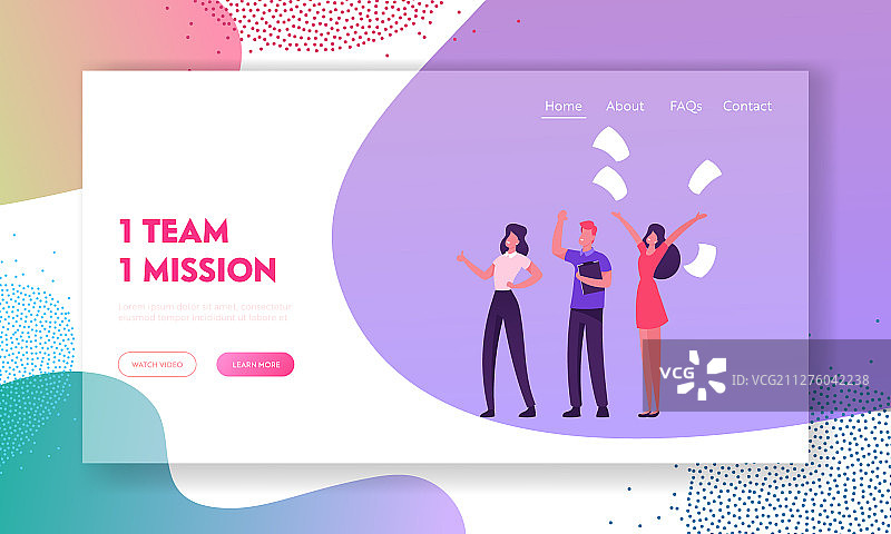 成功的团队合作网站着陆页图片素材