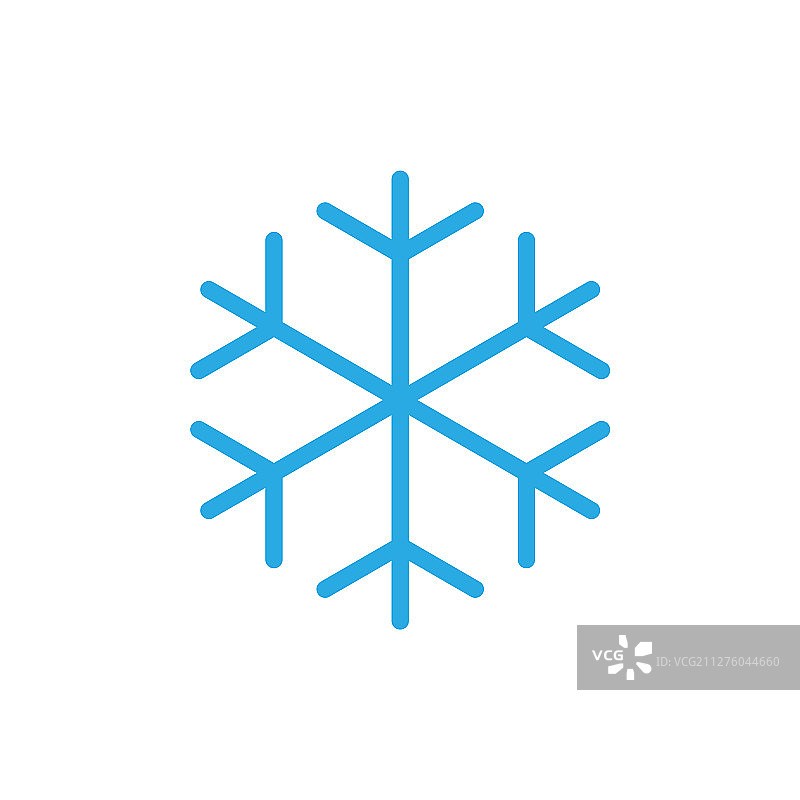 蓝色剪影雪花图标图片素材