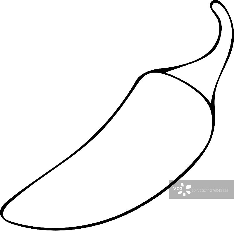 手绘墨西哥胡椒轮廓图片素材