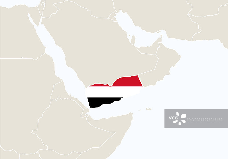 亚洲高亮也门地图图片素材