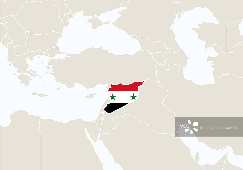 突出叙利亚地图的亚洲图片素材