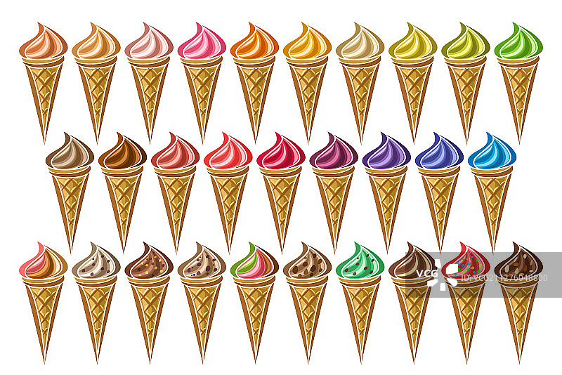 冰淇淋甜筒组合图片素材