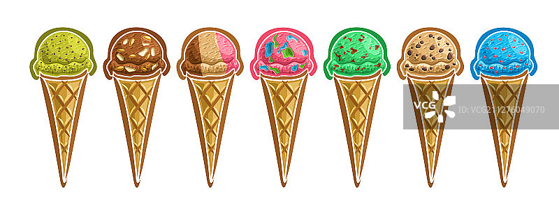 冰淇淋甜筒组合图片素材