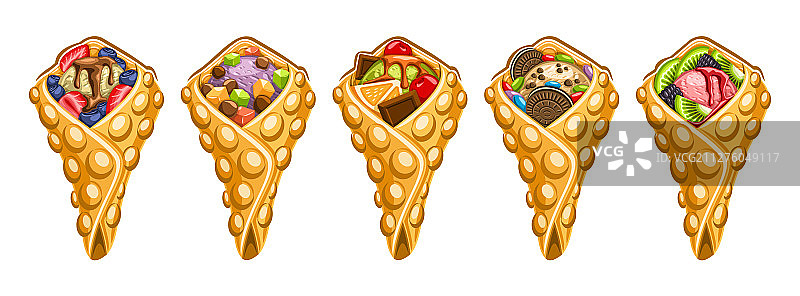 香港华夫饼套装图片素材