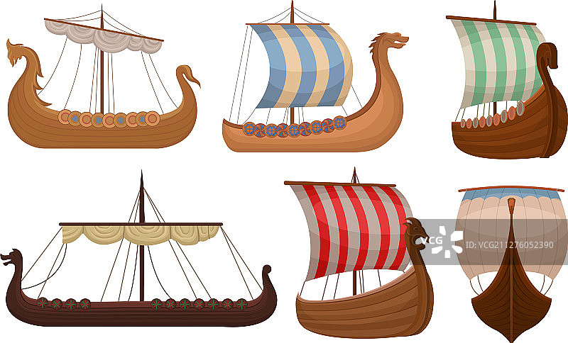 复古维京船图片素材