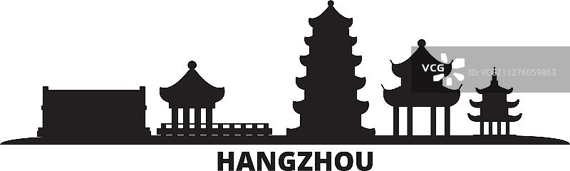 中国杭州城市天际线（隔离）图片素材