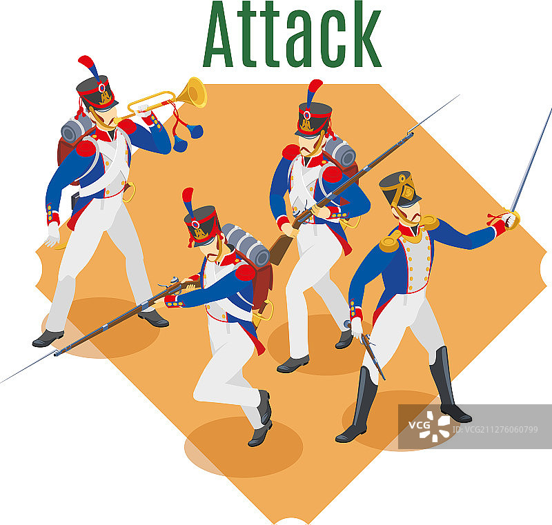 拿破仑掷弹兵进攻图片素材