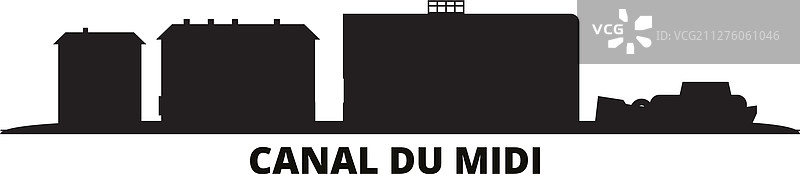 法国米迪运河城市天际线（孤立）图片素材