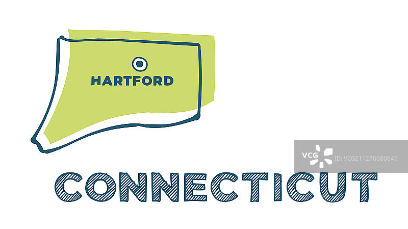 美国康涅狄格州涂鸦地图图片素材