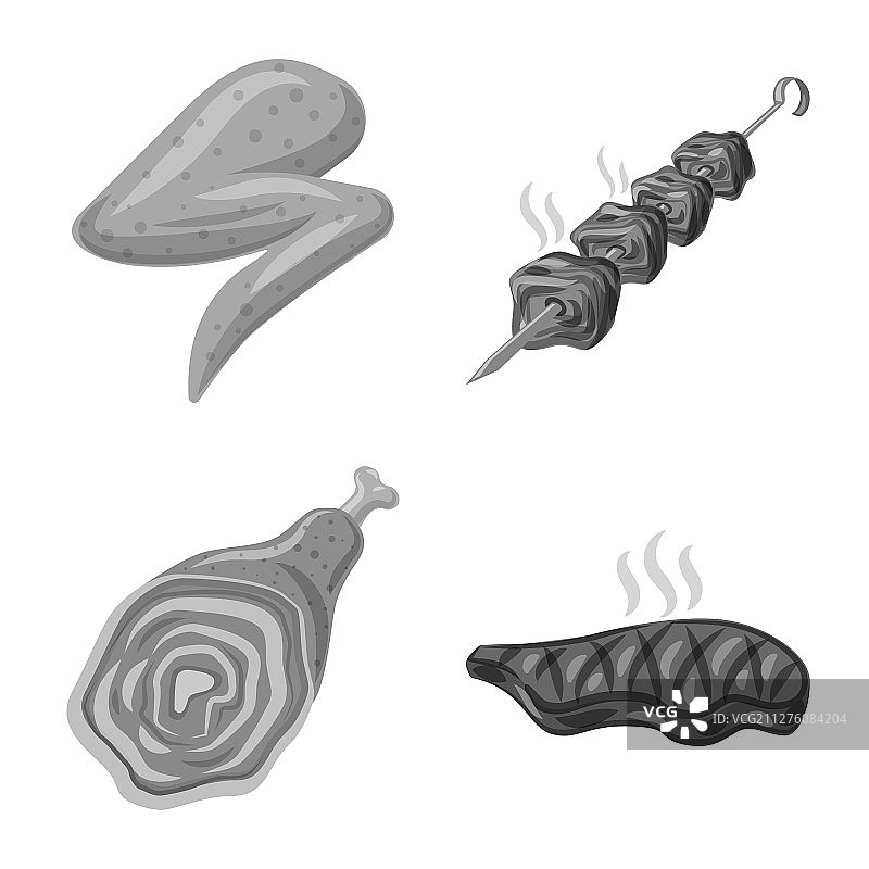 肉类火腿标志组合图片素材