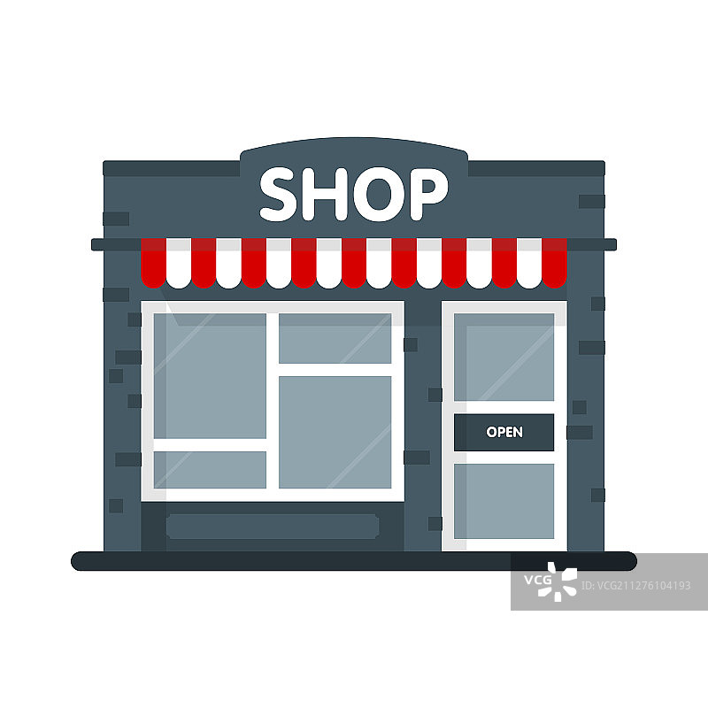 店铺建筑外观图标开放商店概念图片素材