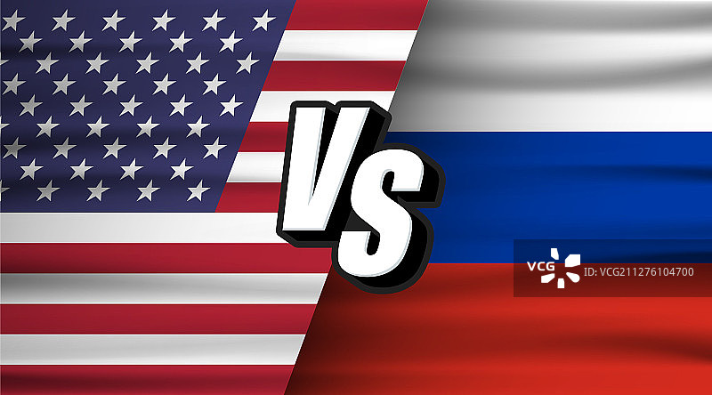 美国 vs 俄罗斯 对抗概念图片素材