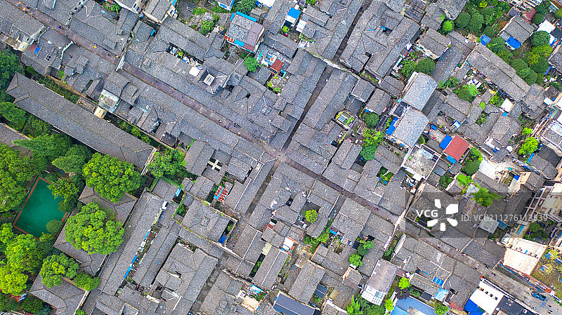 鸟瞰临海紫阳街图片素材