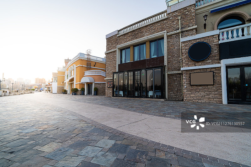 蓝色港湾商业长廊图片素材