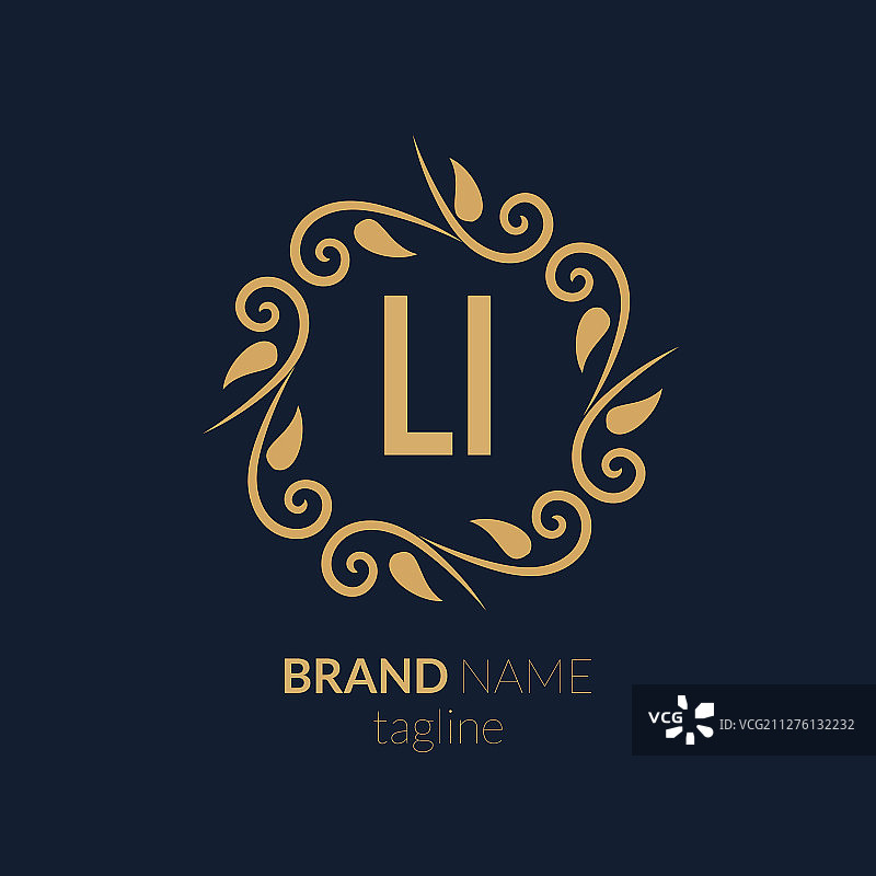 LI字母创意优雅标志模板图片素材