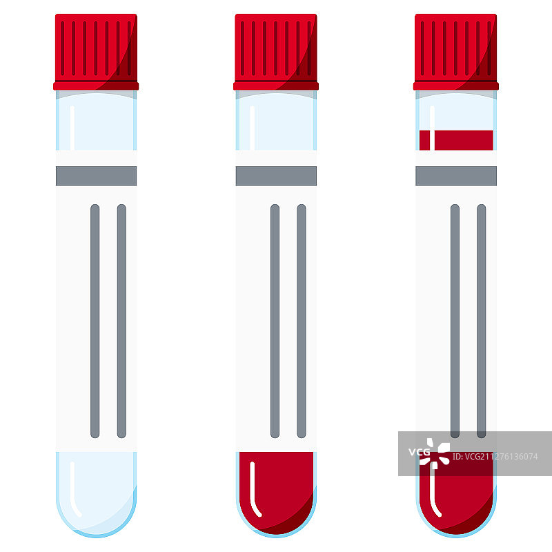 带盖塑料血检试管图标集图片素材