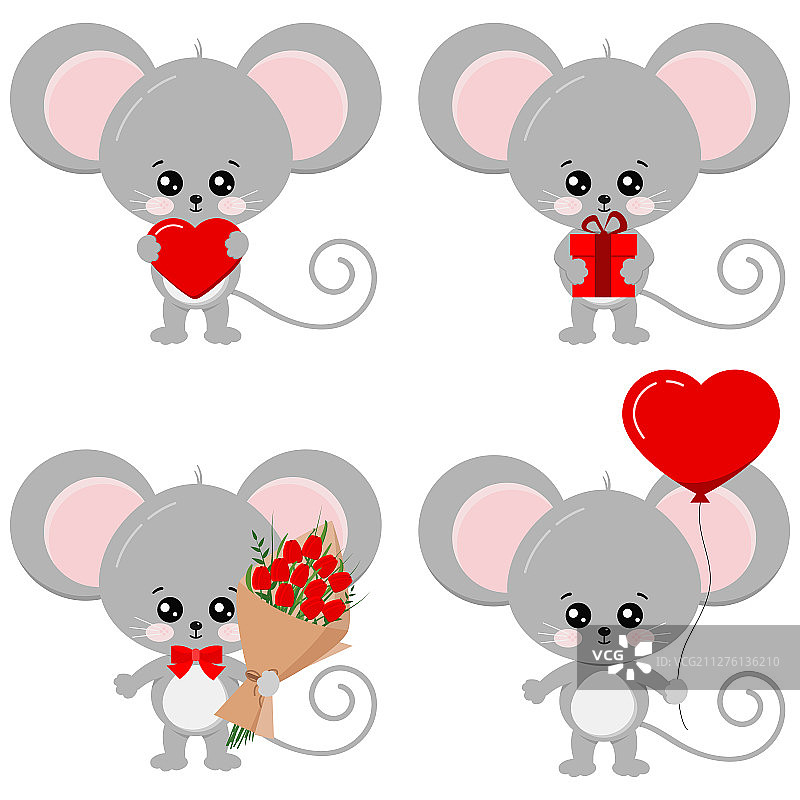 可爱老鼠集合图片素材