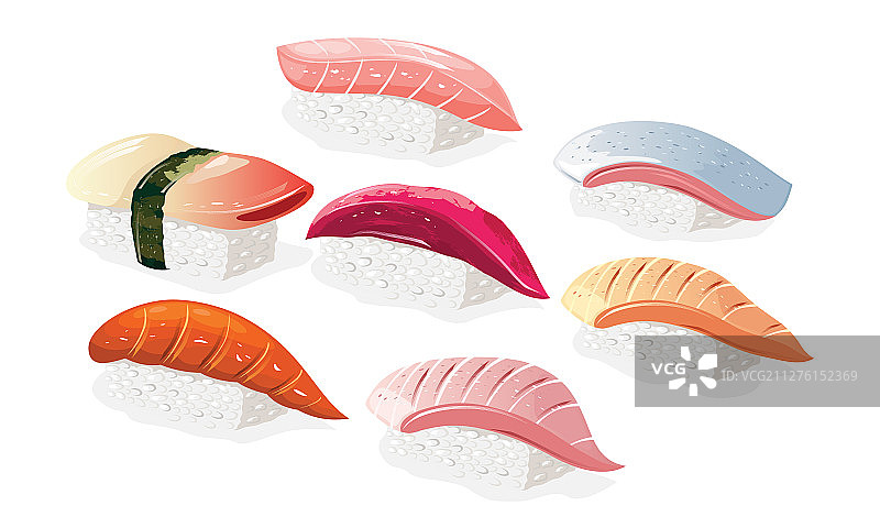 日式海鲜寿司拼盘图片素材