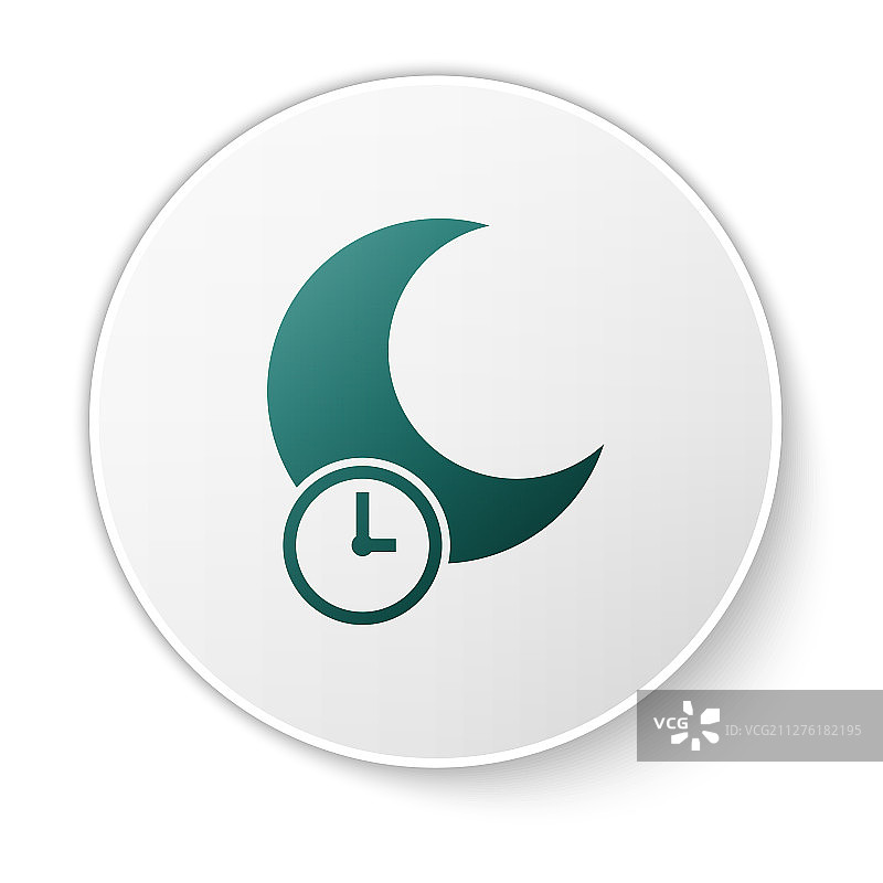 白色背景上的绿色睡眠月亮图标图片素材