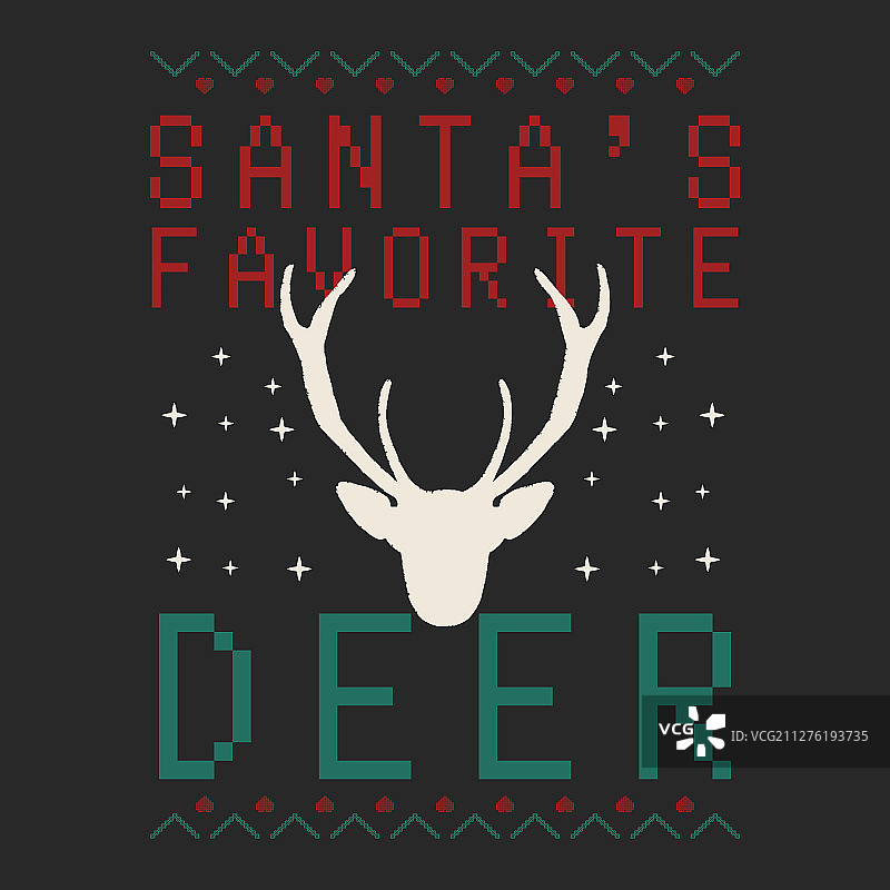 趣味圣诞图案T恤设计图片素材