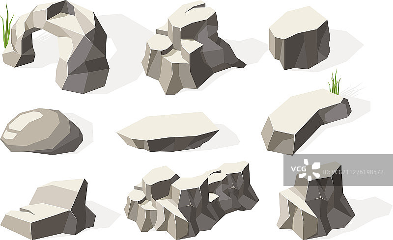 2.5D破碎建筑岩石图片素材
