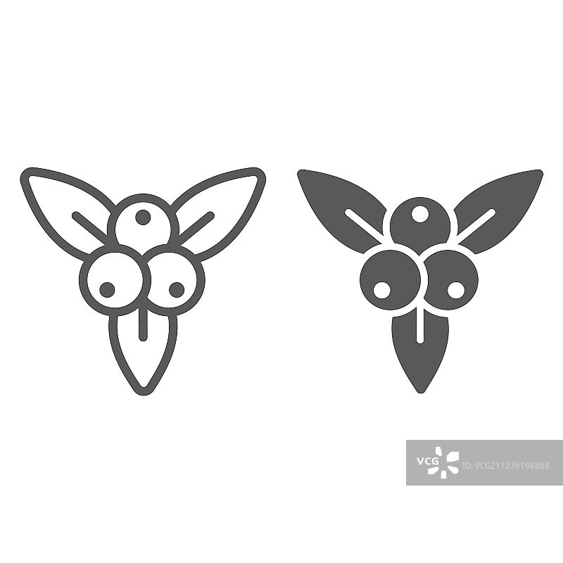 杜松子浆果线性图标和图示图片素材