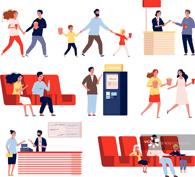 在电影院里看电影的有趣的人图片素材