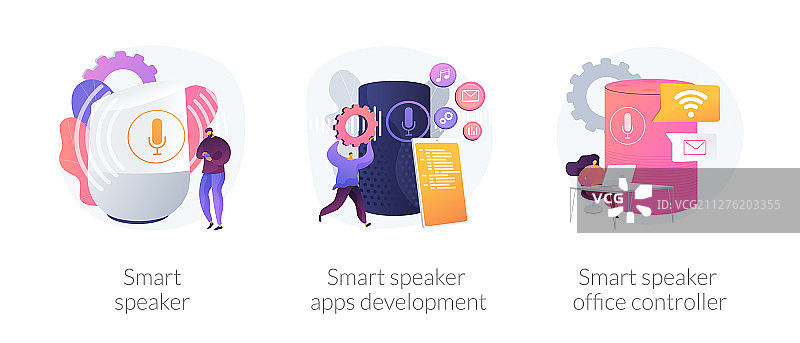 智能音箱技术概念隐喻图片素材