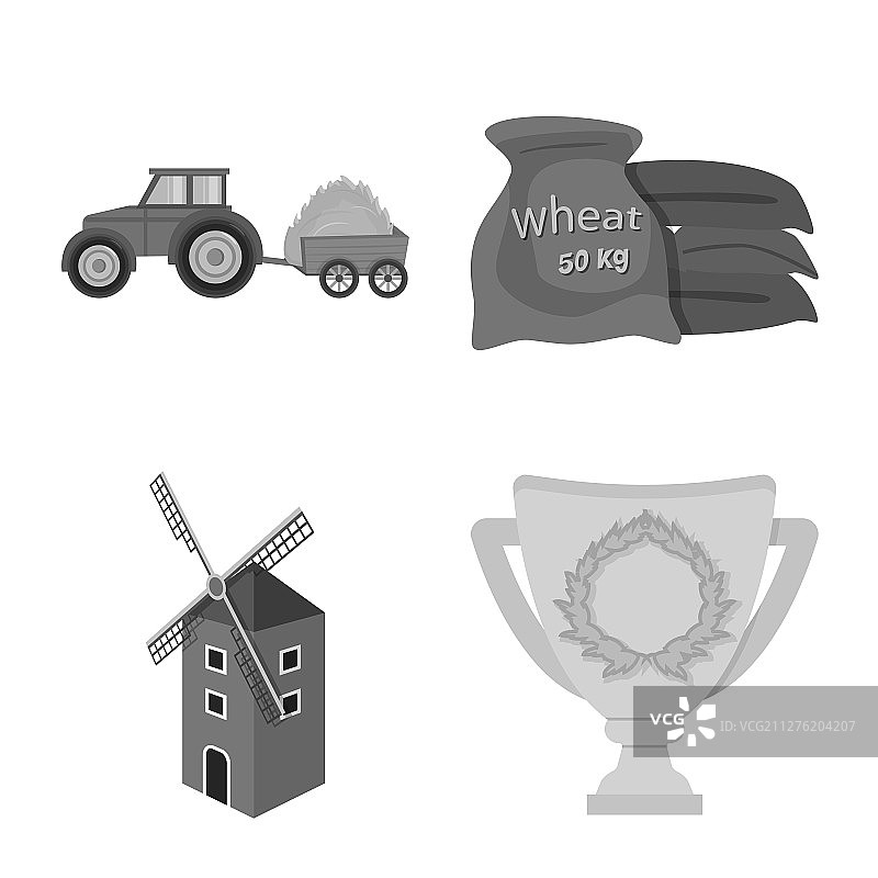 独立物体农场和耕地标识集图片素材